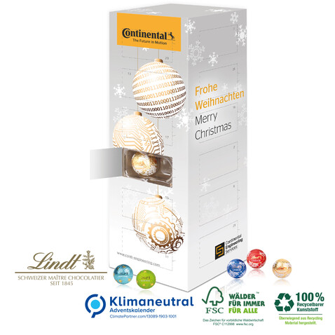 Adventskalender Lindt &quot;Turm&quot;, Klimaneutral, FSC®-zertifiziert bedrucken, Art.-Nr. 95358