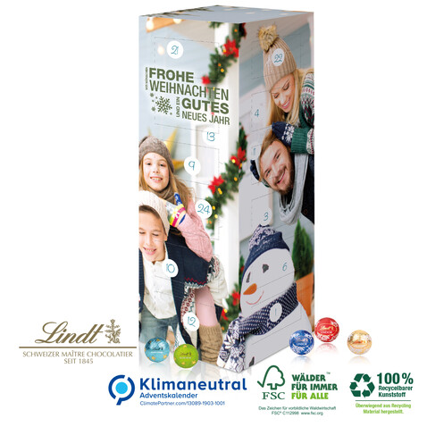 Adventskalender Lindt &quot;Turm&quot;, Klimaneutral, FSC®-zertifiziert bedrucken, Art.-Nr. 95358