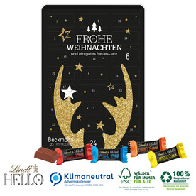 Wand-Adventskalender Lindt HELLO, Klimaneutral, FSC®-zertifiziert bedrucken, Art.-Nr. 95365