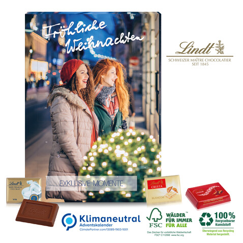 Adventskalender &quot;Lindt Exklusiv&quot;, Klimaneutral, FSC®-zertifiziert bedrucken, Art.-Nr. 95376