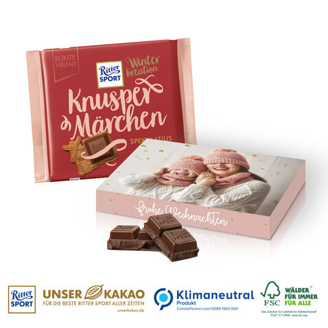 Ritter SPORT Winterkreation in Werbekartonage, Klimaneutral, FSC®-zertifiziert bedrucken, Art.-Nr. 95442