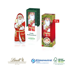Weihnachtsmann von Lindt, 10 g, Klimaneutral, FSC®-zertifiziert bedrucken, Art.-Nr. 95498