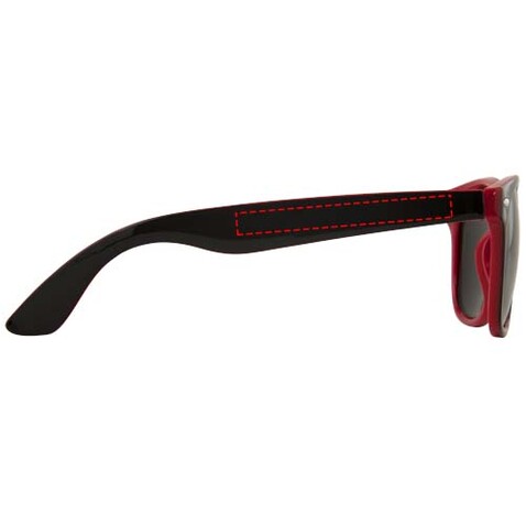 Sun Ray Sonnenbrille mit zweifarbigen Tönen, rot, schwarz bedrucken, Art.-Nr. 10050002