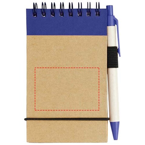 Zuse A7 Recycling Notizblock mit Stift, natur, navy bedrucken, Art.-Nr. 10626902