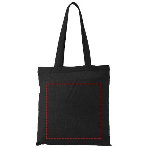 Madras 140 g/m² Baumwoll Tragetasche 7L, schwarz bedrucken, Art.-Nr. 12018101