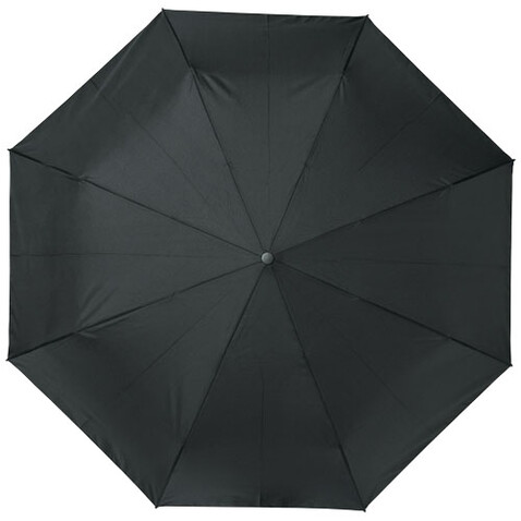 Bo 21&quot; Vollautomatik Kompaktregenschirm aus recyceltem PET-Kunststoff, schwarz bedrucken, Art.-Nr. 10914301