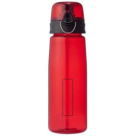 Capri 700 ml Tritan™ Sportflasche, transparent rot bedrucken, Art.-Nr. 10031302