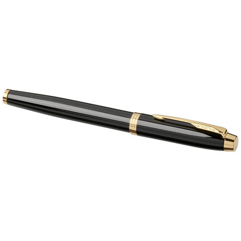 Parker IM Tintenroller (schwarze Mine), schwarz, gold bedrucken, Art.-Nr. 10702301