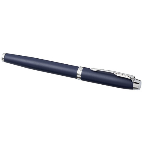 Parker IM Tintenroller (schwarze Mine), blau, silber bedrucken, Art.-Nr. 10702304