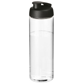 H2O Active® Vibe 850 ml Sportflasche mit Klappdeckel, transparent, schwarz bedrucken, Art.-Nr. 21009400