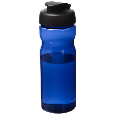 H2O Active® Eco Base 650 ml Sportflasche mit Klappdeckel, blau, schwarz bedrucken, Art.-Nr. 21009711