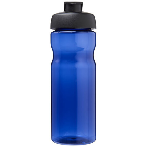 H2O Active® Eco Base 650 ml Sportflasche mit Klappdeckel, blau, schwarz bedrucken, Art.-Nr. 21009711