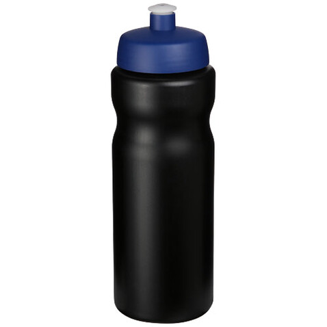 Baseline® Plus 650 ml Sportflasche, schwarz, blau bedrucken, Art.-Nr. 21068413