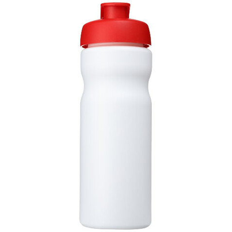 Baseline® Plus 650 ml Sportflasche mit Klappdeckel, weiss, rot bedrucken, Art.-Nr. 21068503