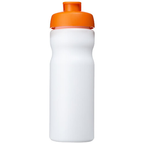Baseline® Plus 650 ml Sportflasche mit Klappdeckel, weiss, orange bedrucken, Art.-Nr. 21068507