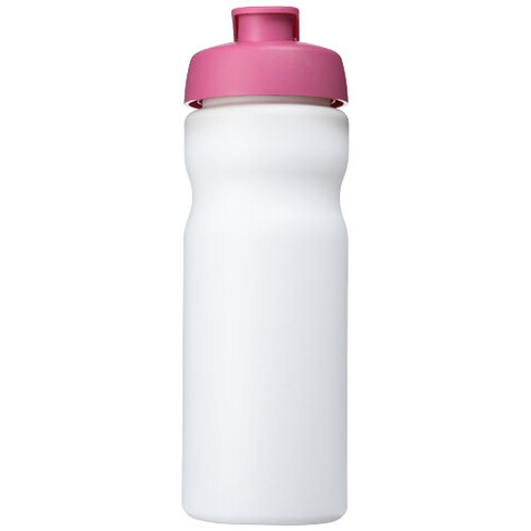 Baseline® Plus 650 ml Sportflasche mit Klappdeckel, weiss, rosa bedrucken, Art.-Nr. 21068508