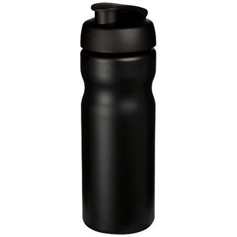Baseline® Plus 650 ml Sportflasche mit Klappdeckel, schwarz bedrucken, Art.-Nr. 21068511