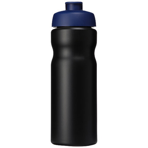 Baseline® Plus 650 ml Sportflasche mit Klappdeckel, schwarz, blau bedrucken, Art.-Nr. 21068513