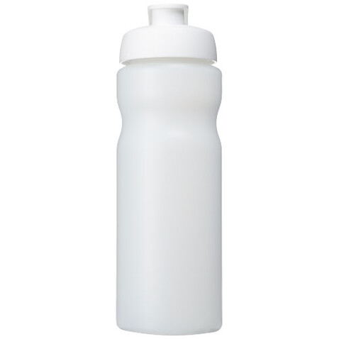 Baseline® Plus 650 ml Sportflasche mit Klappdeckel, transparent, weiss bedrucken, Art.-Nr. 21068516