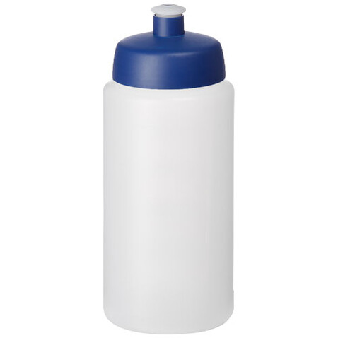 Baseline® Plus grip 500 ml Sportflasche mit Sportdeckel, transparent, blau bedrucken, Art.-Nr. 21068717