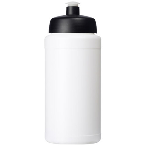 Baseline® Plus 500 ml Flasche mit Sportdeckel, weiss, schwarz bedrucken, Art.-Nr. 21068800