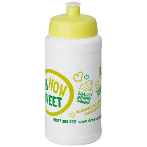 Baseline® Plus 500 ml Flasche mit Sportdeckel, weiss, limone bedrucken, Art.-Nr. 21068804