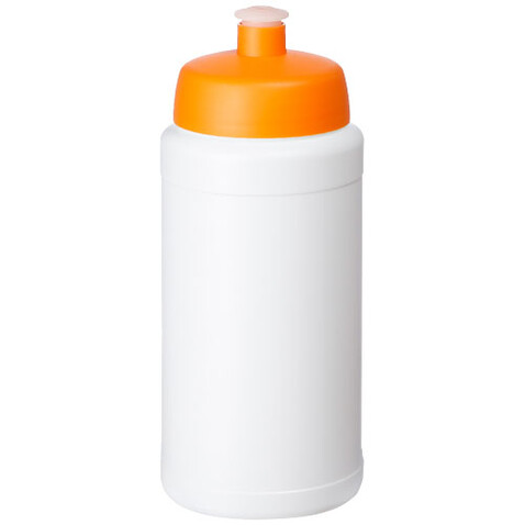 Baseline® Plus 500 ml Flasche mit Sportdeckel, weiss, orange bedrucken, Art.-Nr. 21068807