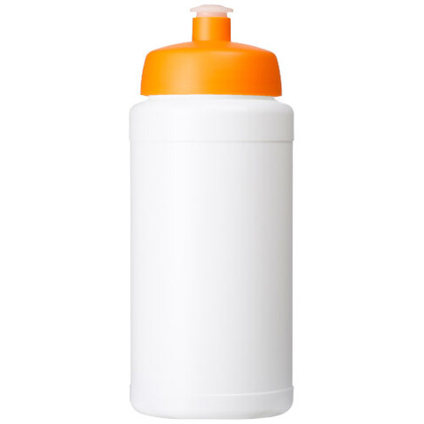 Baseline® Plus 500 ml Flasche mit Sportdeckel, weiss, orange bedrucken, Art.-Nr. 21068807