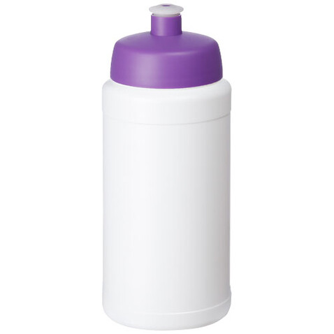 Baseline® Plus 500 ml Flasche mit Sportdeckel, weiss, lila bedrucken, Art.-Nr. 21068809