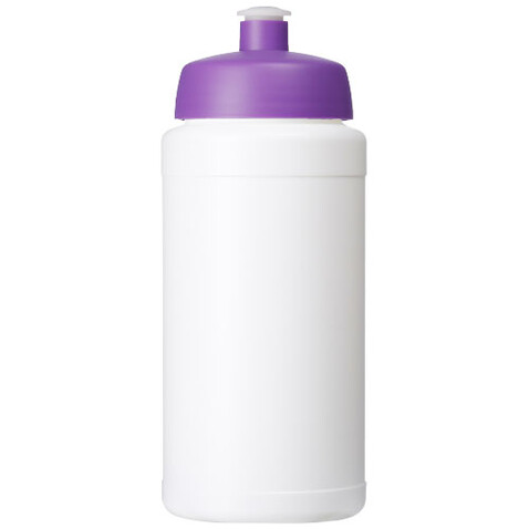 Baseline® Plus 500 ml Flasche mit Sportdeckel, weiss, lila bedrucken, Art.-Nr. 21068809