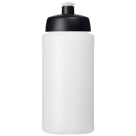 Baseline® Plus 500 ml Flasche mit Sportdeckel, transparent, schwarz bedrucken, Art.-Nr. 21068815