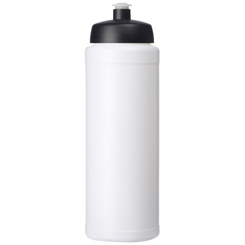 Baseline® Plus grip 750 ml Sportflasche mit Sportdeckel, weiss, schwarz bedrucken, Art.-Nr. 21068900