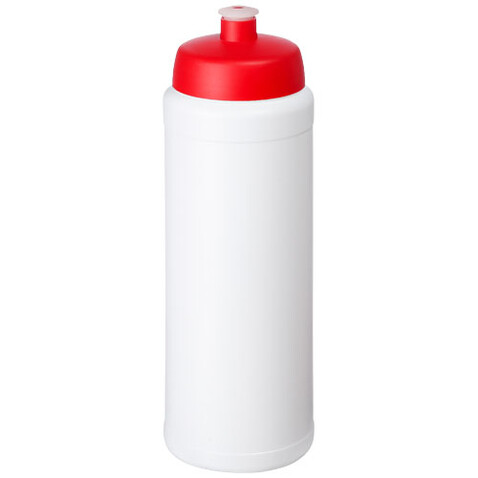 Baseline® Plus grip 750 ml Sportflasche mit Sportdeckel, weiss, rot bedrucken, Art.-Nr. 21068903