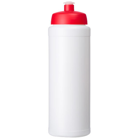 Baseline® Plus grip 750 ml Sportflasche mit Sportdeckel, weiss, rot bedrucken, Art.-Nr. 21068903