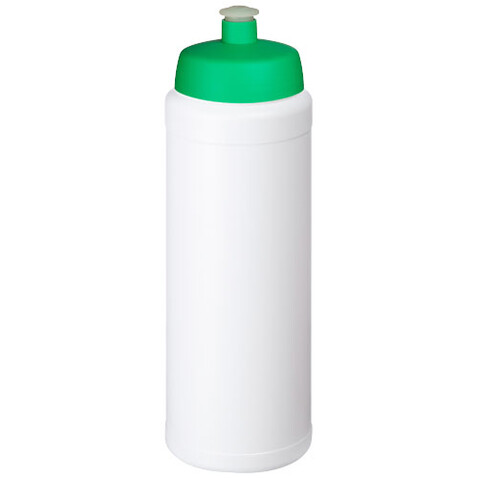 Baseline® Plus grip 750 ml Sportflasche mit Sportdeckel, weiss, grün bedrucken, Art.-Nr. 21068906