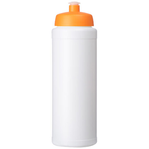 Baseline® Plus grip 750 ml Sportflasche mit Sportdeckel, weiss, orange bedrucken, Art.-Nr. 21068907