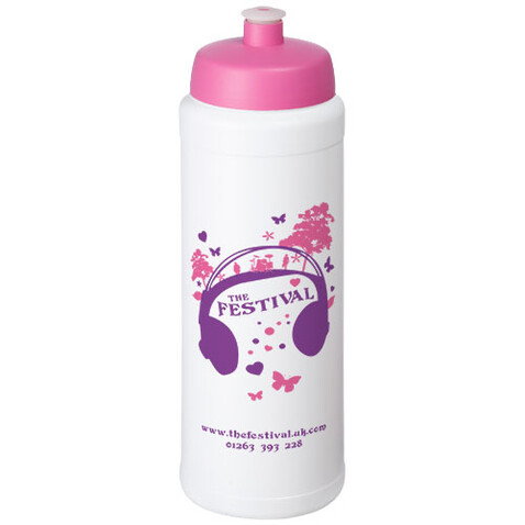 Baseline® Plus grip 750 ml Sportflasche mit Sportdeckel, weiss, rosa bedrucken, Art.-Nr. 21068908 Baseline® Plus grip 750 ml Sportflasche mit Sportdeckel, weiss, rosa bedrucken, Art.-Nr. 21068908