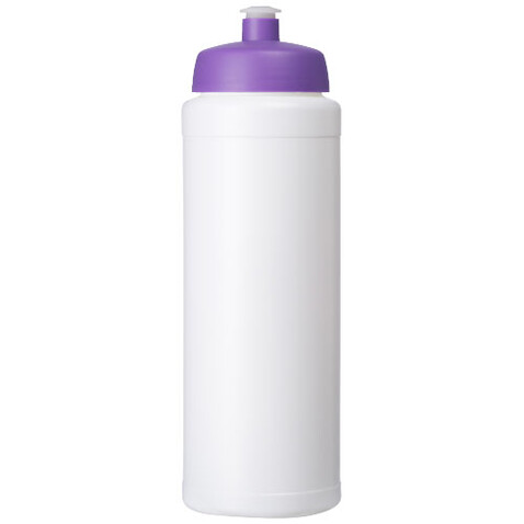 Baseline® Plus grip 750 ml Sportflasche mit Sportdeckel, weiss, lila bedrucken, Art.-Nr. 21068909