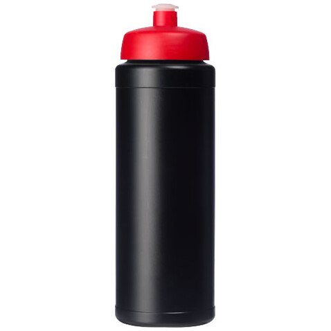 Baseline® Plus grip 750 ml Sportflasche mit Sportdeckel, schwarz, rot bedrucken, Art.-Nr. 21068914