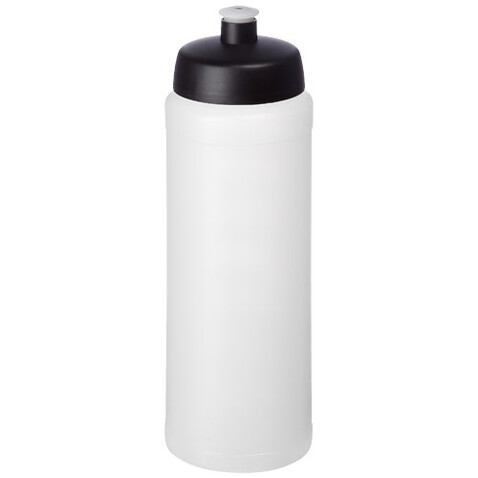 Baseline® Plus grip 750 ml Sportflasche mit Sportdeckel, transparent, schwarz bedrucken, Art.-Nr. 21068915