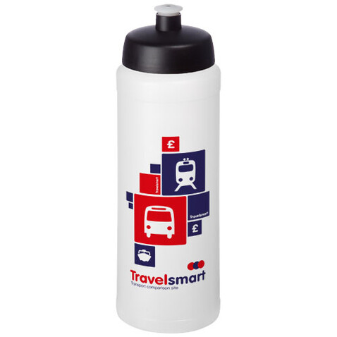 Baseline® Plus grip 750 ml Sportflasche mit Sportdeckel, transparent, schwarz bedrucken, Art.-Nr. 21068915