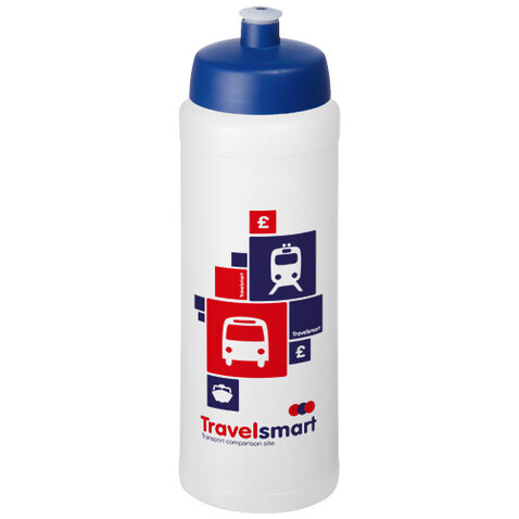 Baseline® Plus grip 750 ml Sportflasche mit Sportdeckel, transparent, blau bedrucken, Art.-Nr. 21068917