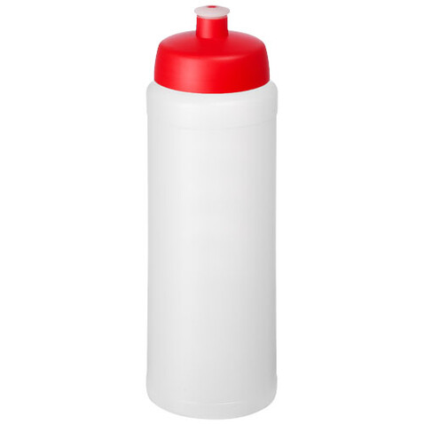 Baseline® Plus grip 750 ml Sportflasche mit Sportdeckel, transparent, rot bedrucken, Art.-Nr. 21068918