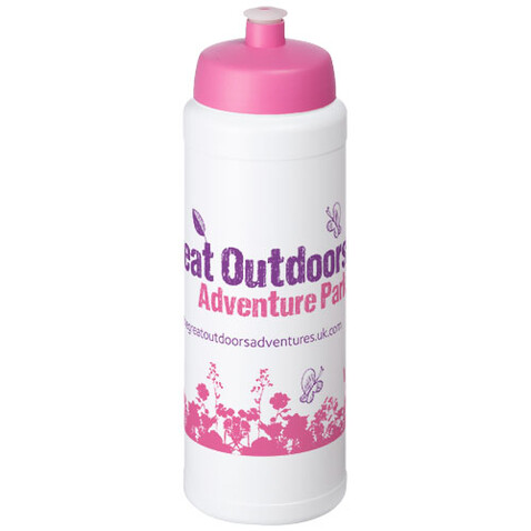 Baseline® Plus 750 ml Flasche mit Sportdeckel, weiss, rosa bedrucken, Art.-Nr. 21069008