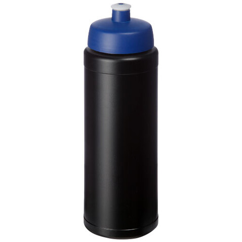 Baseline® Plus 750 ml Flasche mit Sportdeckel, schwarz, blau bedrucken, Art.-Nr. 21069013