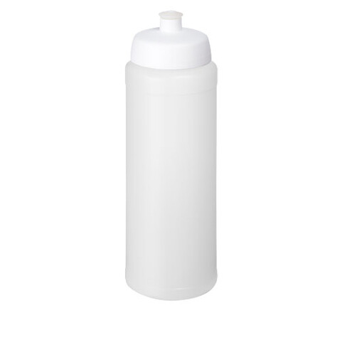 Baseline® Plus 750 ml Flasche mit Sportdeckel, transparent, weiss bedrucken, Art.-Nr. 21069016