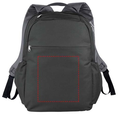 Slim 15&quot; Laptop-Rucksack 15L, kohle bedrucken, Art.-Nr. 12018602