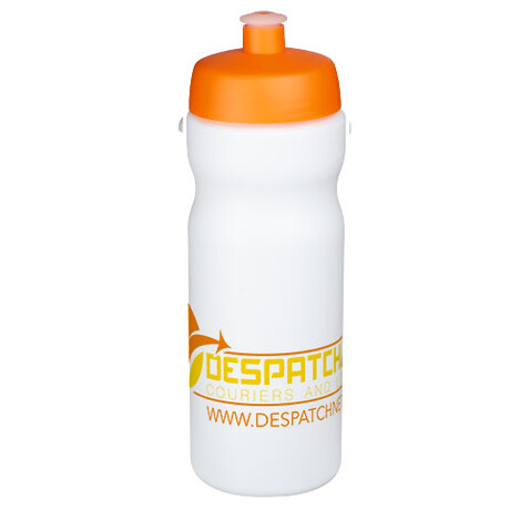 Baseline® Plus 650 ml Sportflasche, weiss, orange bedrucken, Art.-Nr. 21068407