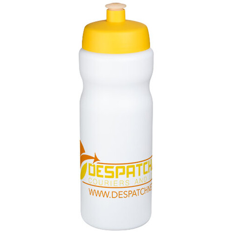 Baseline® Plus 650 ml Sportflasche, weiss, gelb bedrucken, Art.-Nr. 21068410