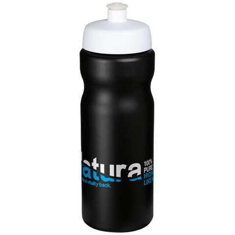 Baseline® Plus 650 ml Sportflasche, schwarz, weiss bedrucken, Art.-Nr. 21068412